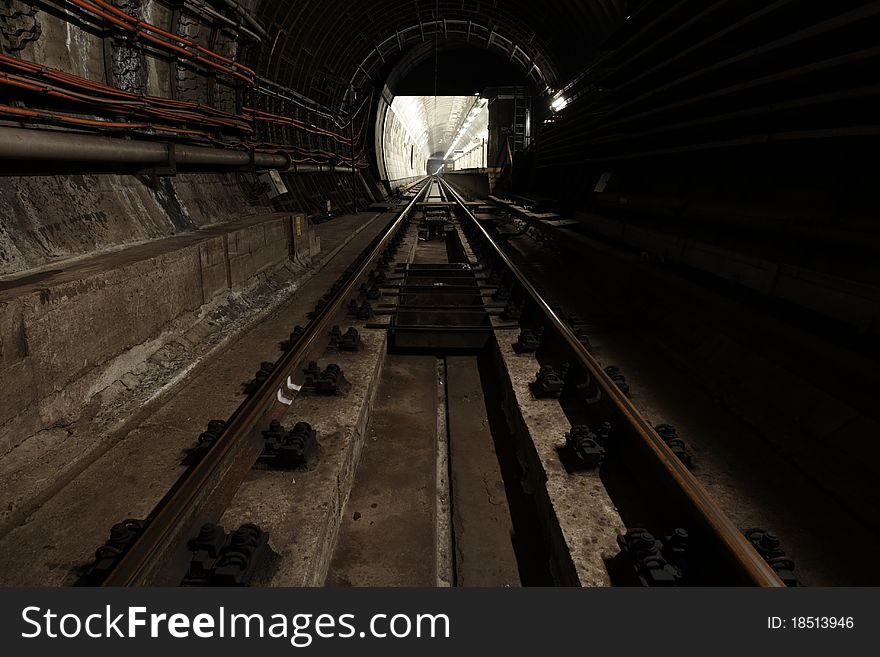 View to the subway tunnel, Prague.