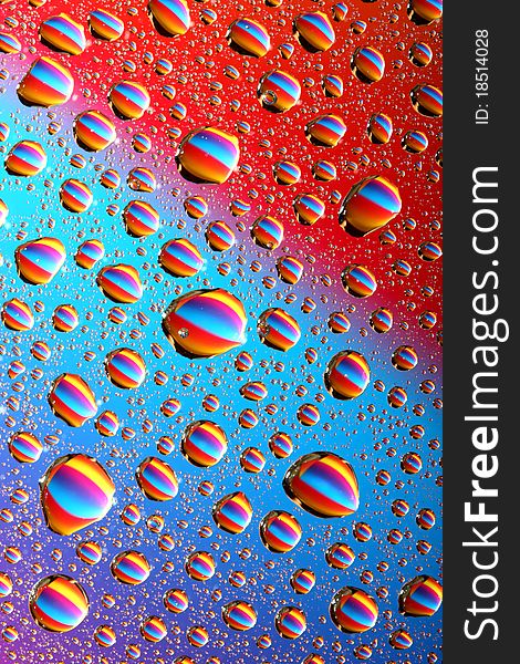 Different colorful water drops background