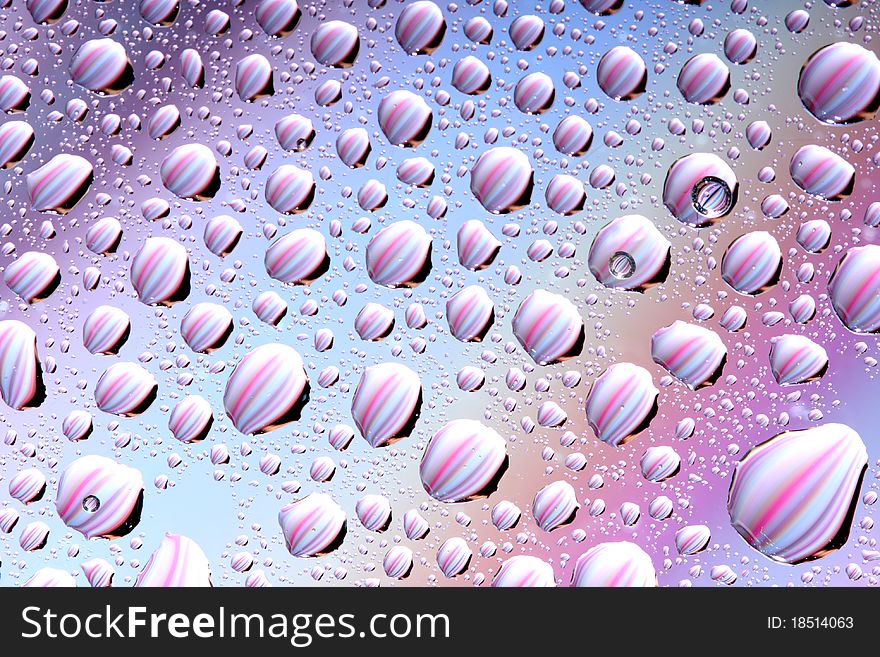 Colorful water drops