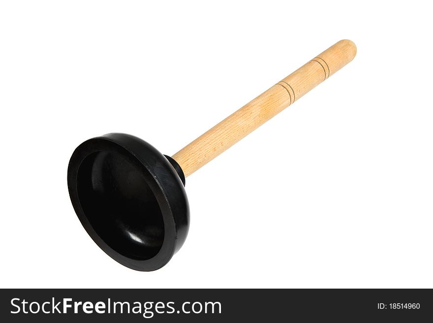 Plunger for drain cleaning sewer, isolated on a white background