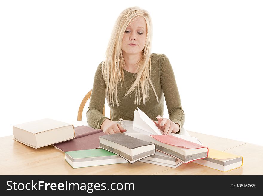 Woman Studying Serious