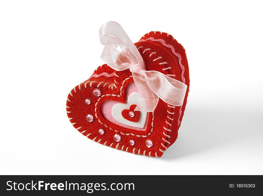 Gift Box, designed as a heart on a white background. Gift Box, designed as a heart on a white background