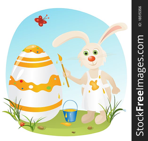 Cute Easter bunny and egg. Cute Easter bunny and egg.