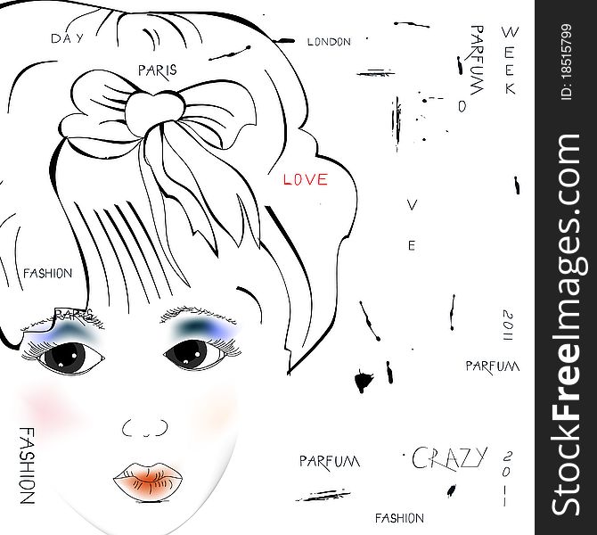 Beautiful girl. Universal template for greeting card, web page, background