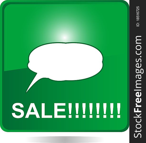 Icon sign sale web button green with bubbles