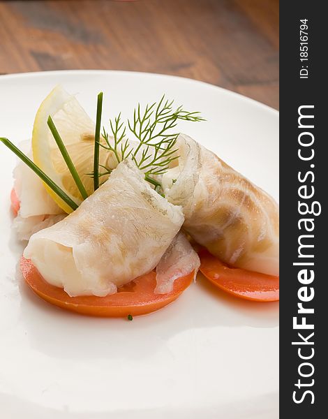 Sea Bass Rolls With Tomatoes