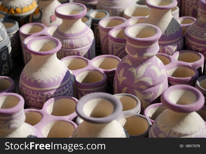 Popular Moroccan city Fes clay souvenirs. Popular Moroccan city Fes clay souvenirs.