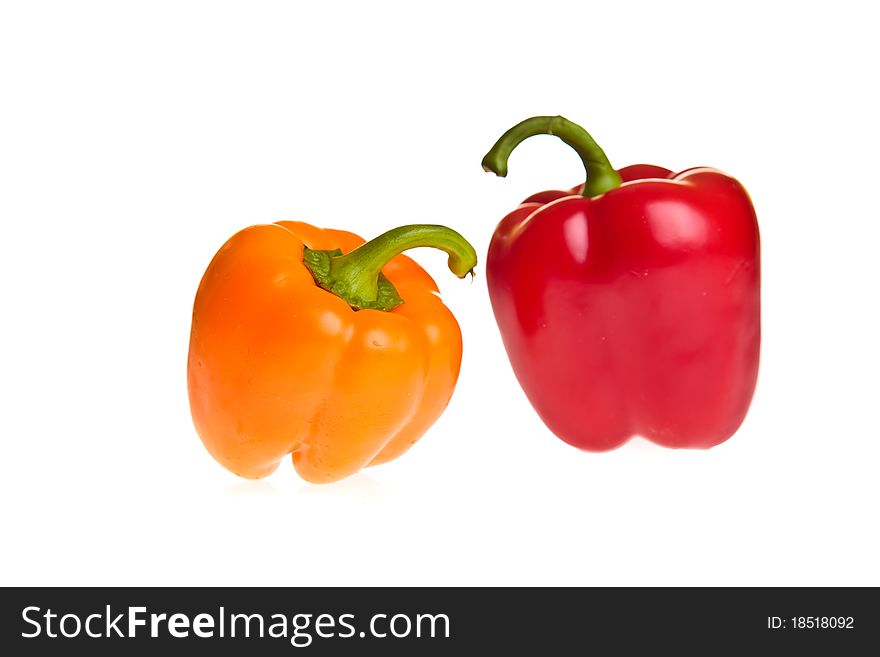 Orange paprika isolated on white background. Orange paprika isolated on white background