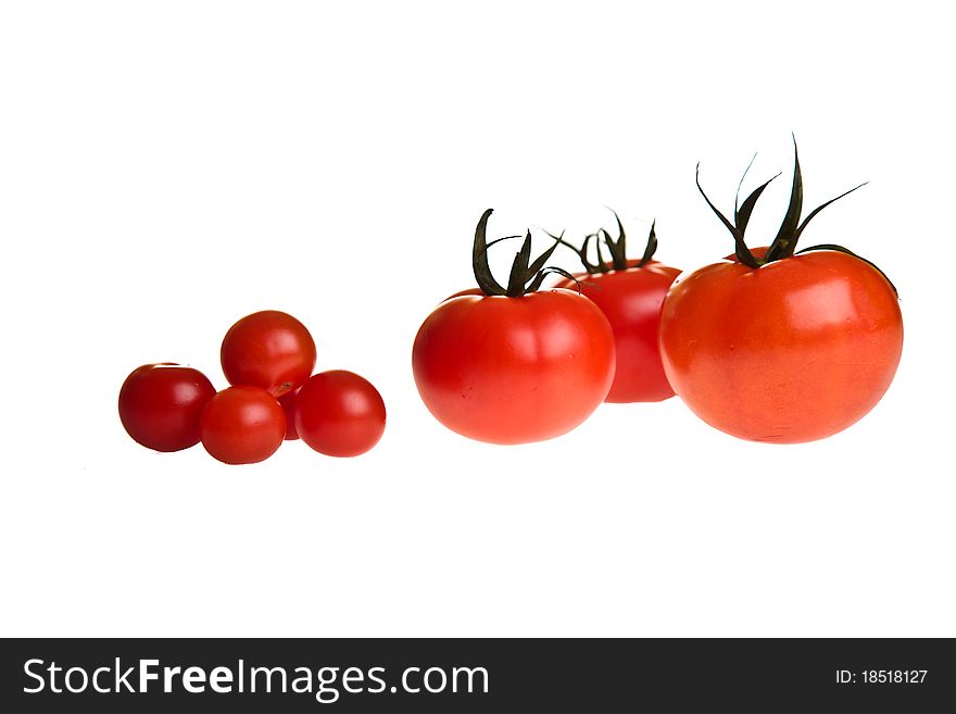 Tomatoes isolated on white background