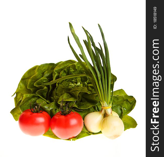 Different ripe vegetables compositions in studio isolated on white