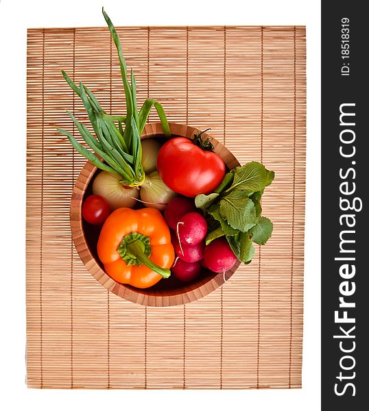 Different ripe vegetables composition