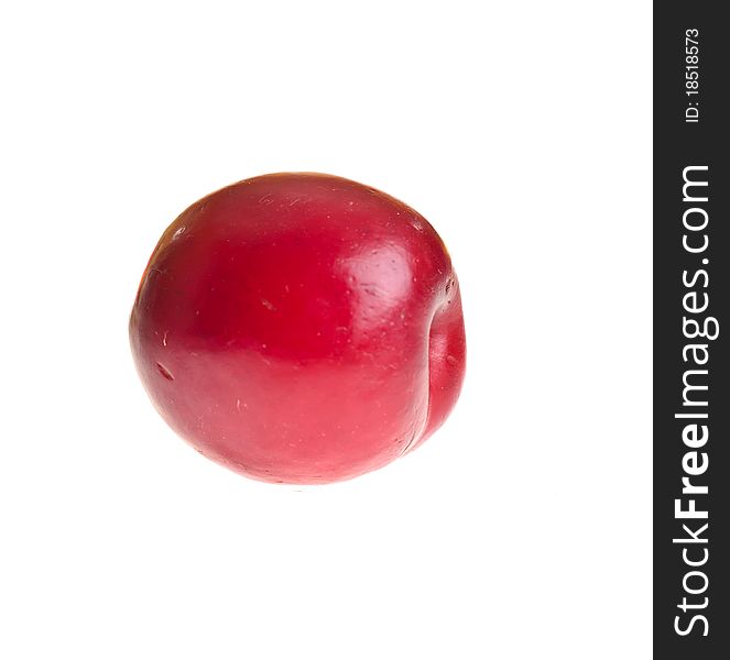 Plum on white isolated background