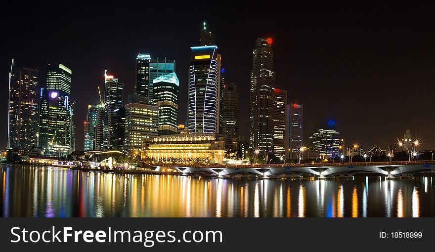 Panoramic view of cityscape skyscraper in Singapore