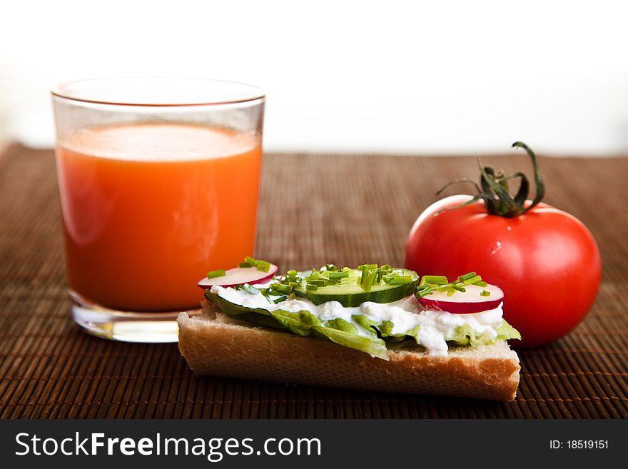 Different sandwiches with vegetables and cheese isolated