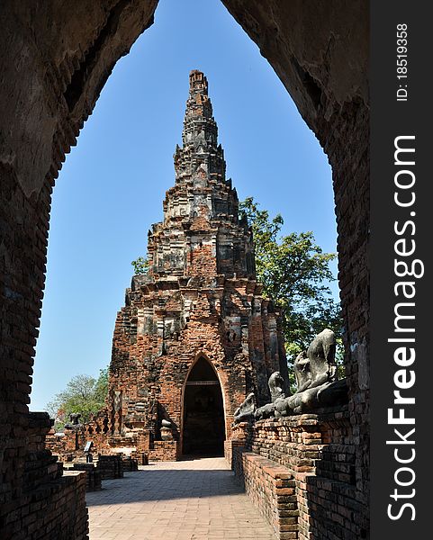 Old pagoda in Ayutthaya thailand