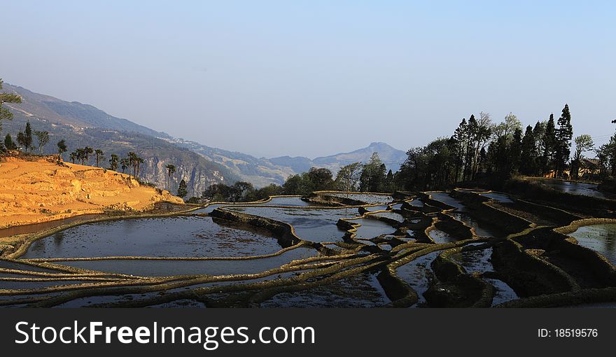 Terrace View in AiNao Mountain Area