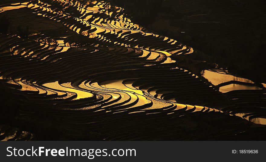 Terrace View in AiNao Mountain Area