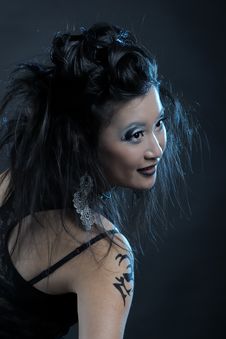 Gothic Asian Girl Royalty Free Stock Photography