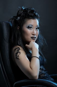 Gothic Asian Girl Royalty Free Stock Photography