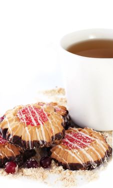 Butter Biscuits And Cup Of Tea Stock Photos Butter Biscuits And Cup Of Tea Stock Photos