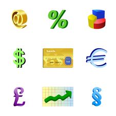 Set Of Bank Objects Stock Photos
