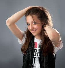 Happy Beautiful Young Girl Royalty Free Stock Image Happy Beautiful Young Girl Royalty Free Stock Image