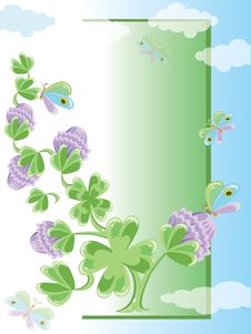 Background With Clover Stock Image