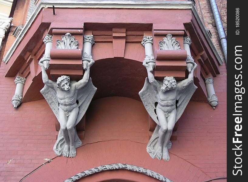 Sculptural ornaments of the house of baron Shtengelja. Sculptural ornaments of the house of baron Shtengelja