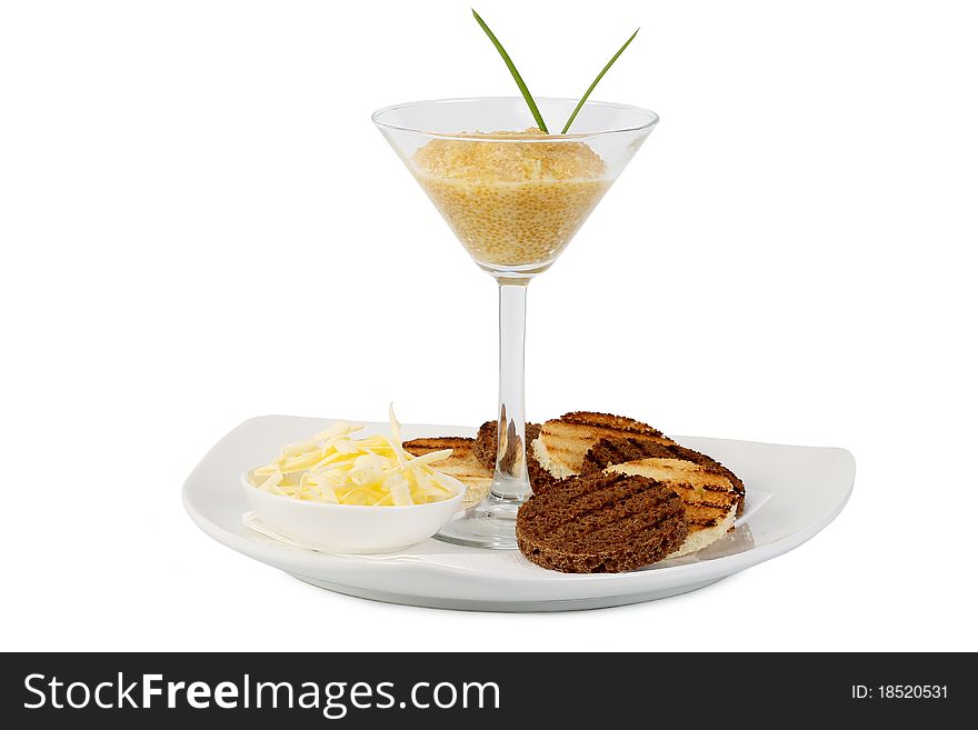 Pike eggs and butter with slices of bread. Pike eggs and butter with slices of bread