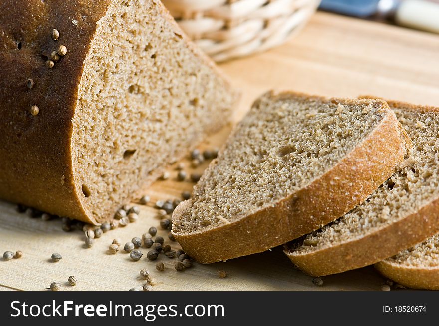 Spicy bread on wood table