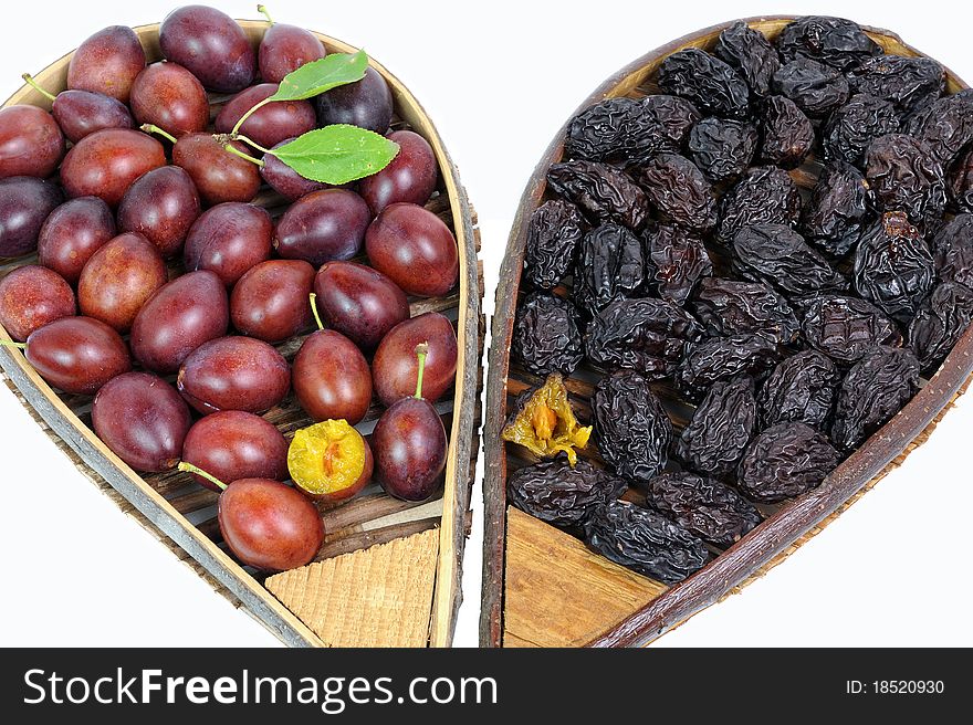Assortment of plums and prunes cooked