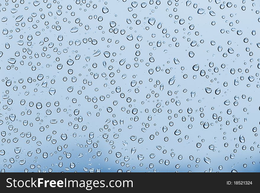 Water drops background in horizontal composition