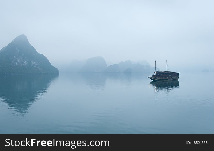 Ha Long Bay is a UNESCO World Heritage Site home to thousands of mysterious limestone island formations.  The name literally means Descending Dragon Bay. Ha Long Bay is a UNESCO World Heritage Site home to thousands of mysterious limestone island formations.  The name literally means Descending Dragon Bay.
