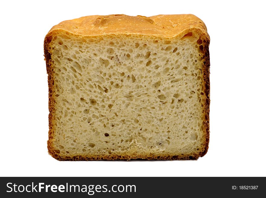 Piece of bread isolated against the white background. Piece of bread isolated against the white background