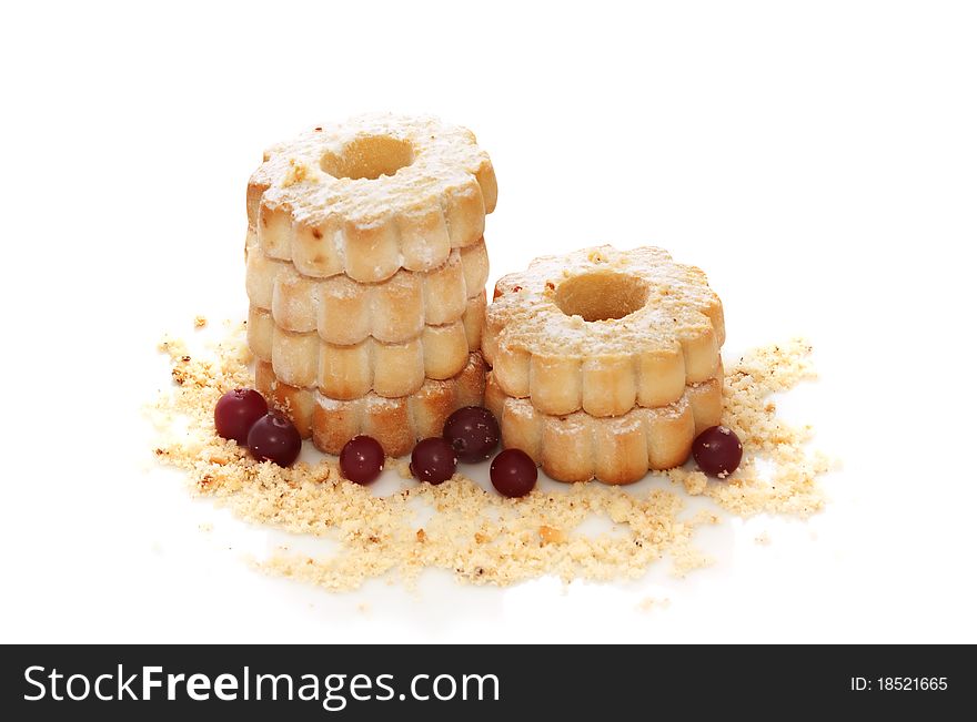 Butter biscuits with  powdered sugar and crumb