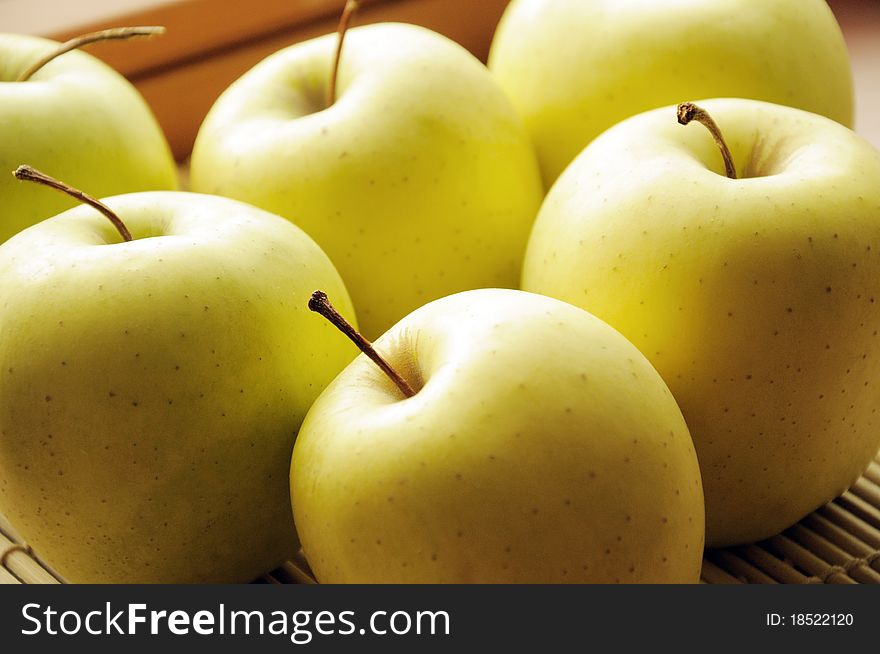 Few juicy apples on a white background