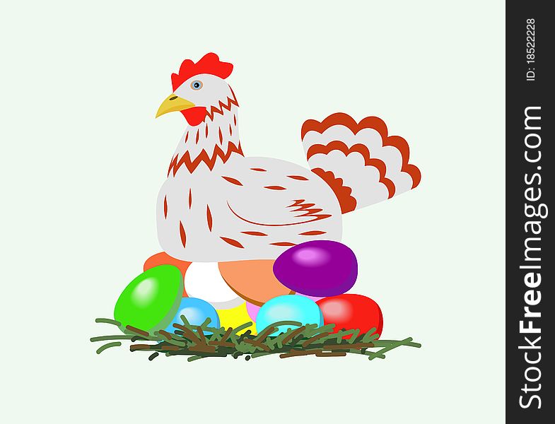 Chicken, easter eggs hatched, is shown in the picture. Chicken, easter eggs hatched, is shown in the picture.