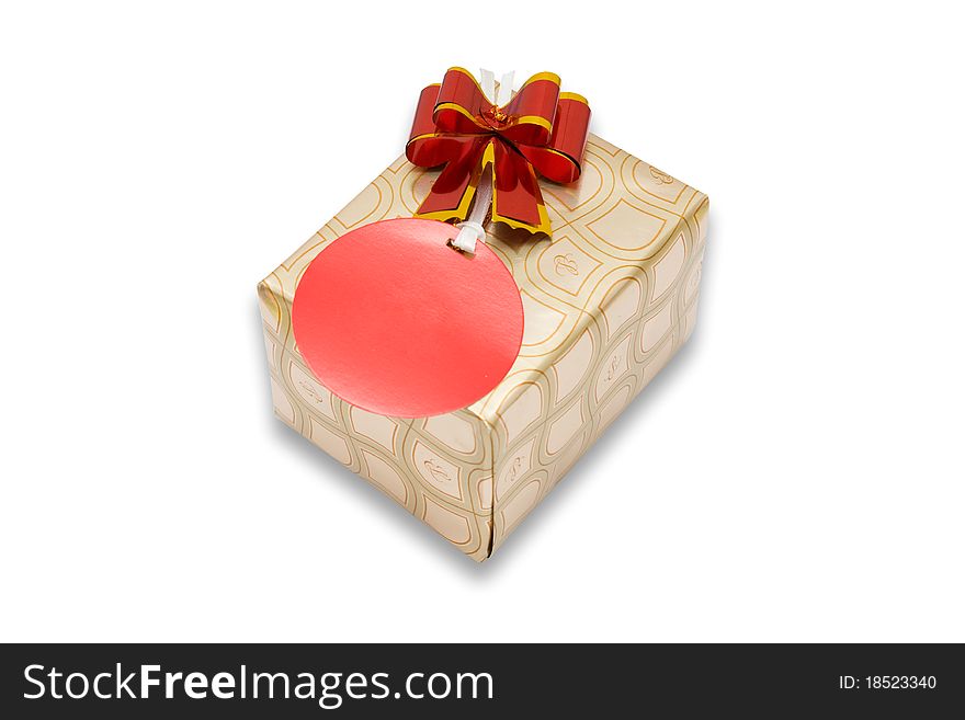 A gold gift box isolated
