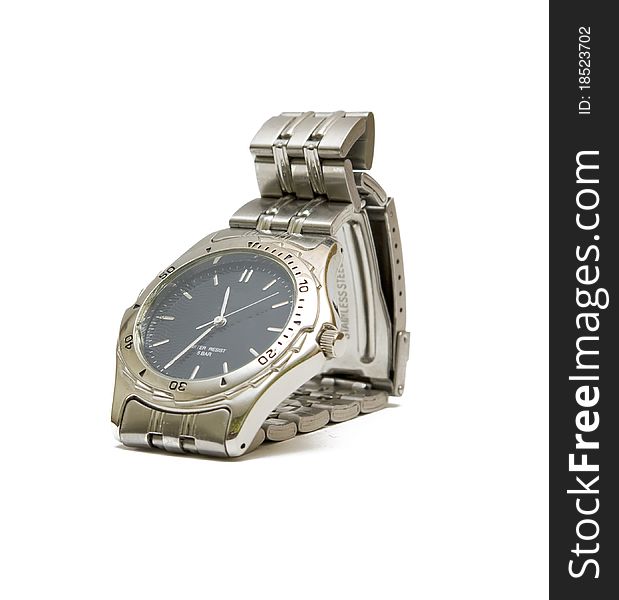 Isolated wristwatch on a white background