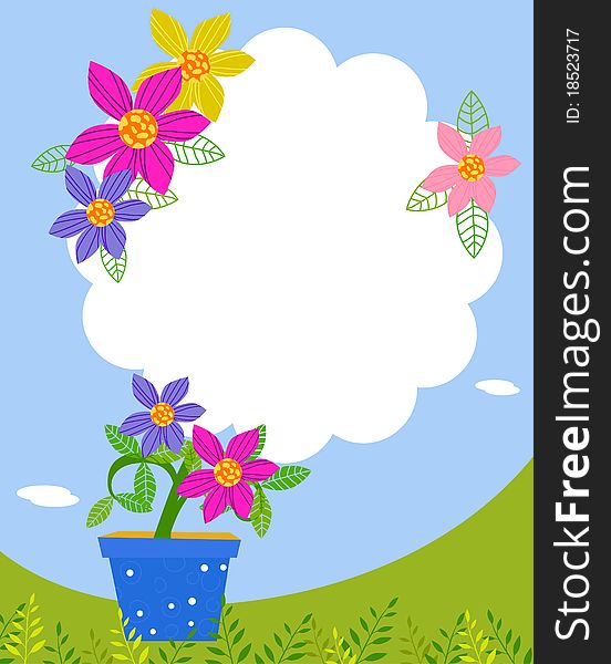 Cute flower frame , illustration art