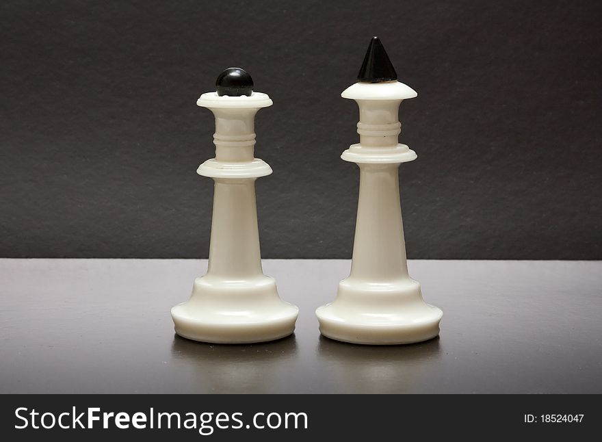 White chess in black backround