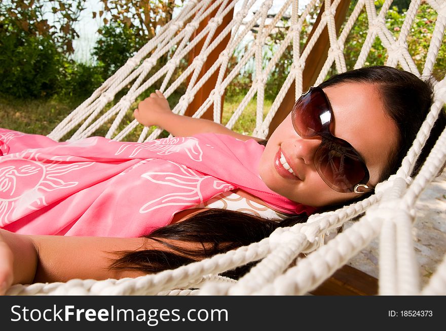 Young Woman In Hammock