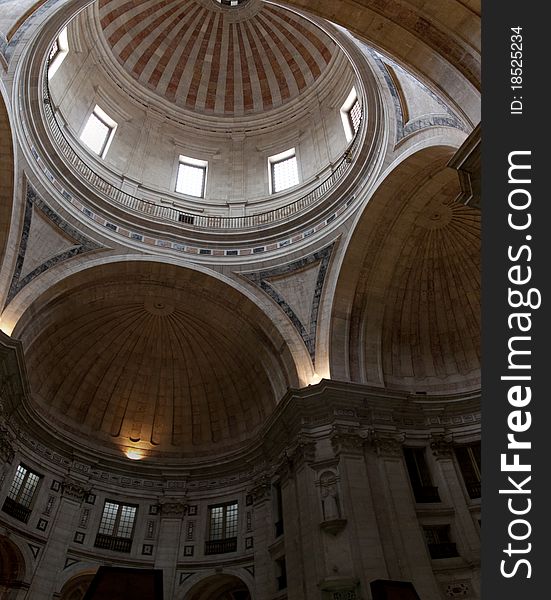 View of the inside ceiling of the National Pantheon landmark located in Lisbon, Portugal. View of the inside ceiling of the National Pantheon landmark located in Lisbon, Portugal.