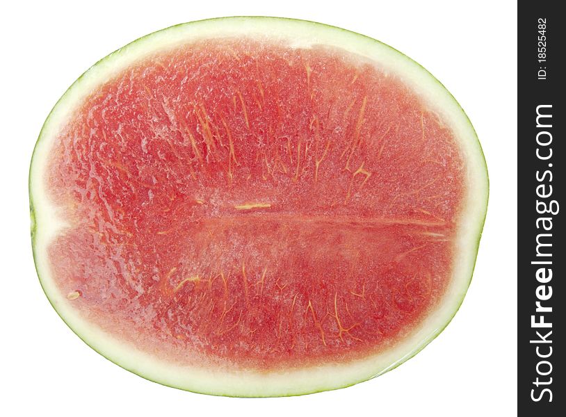 Half of watermelon isolated on white background.