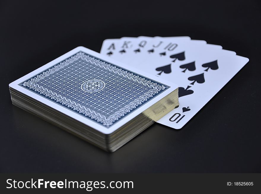 The playing card on Black background