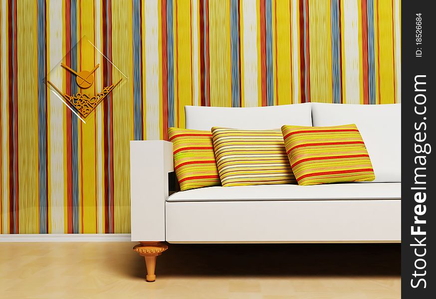 A Nice Interior With The Colored Stripes