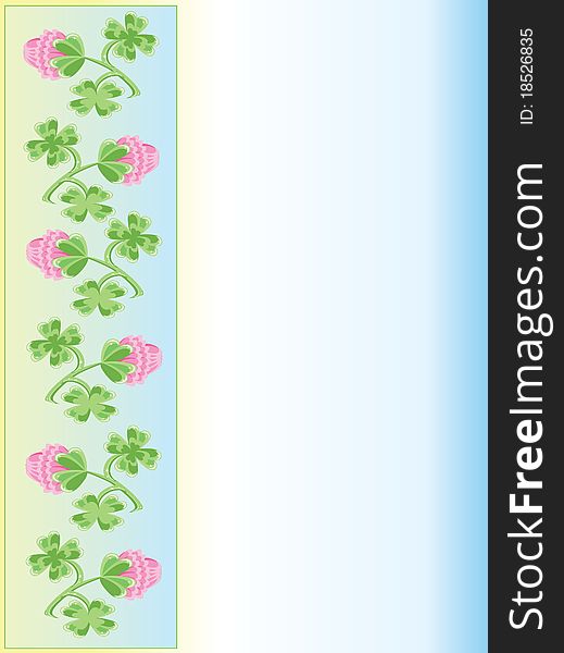 Light background with border of the clover. Light background with border of the clover