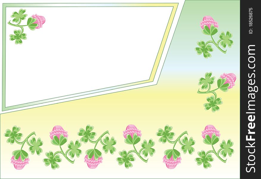 Light background with border of the clover. Light background with border of the clover