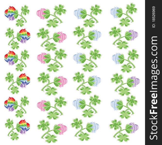 Borders with flowers of the clover. Borders with flowers of the clover