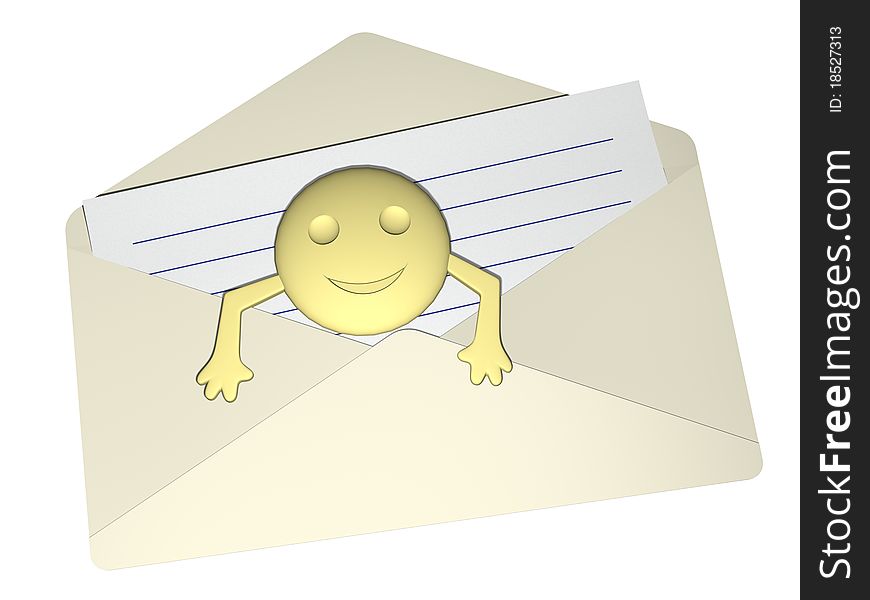 Open envelope with a letter